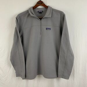 Patagonia Sweater Mens Extra Large Gray Fleece Quarter Zip Pullover Outdoors XL